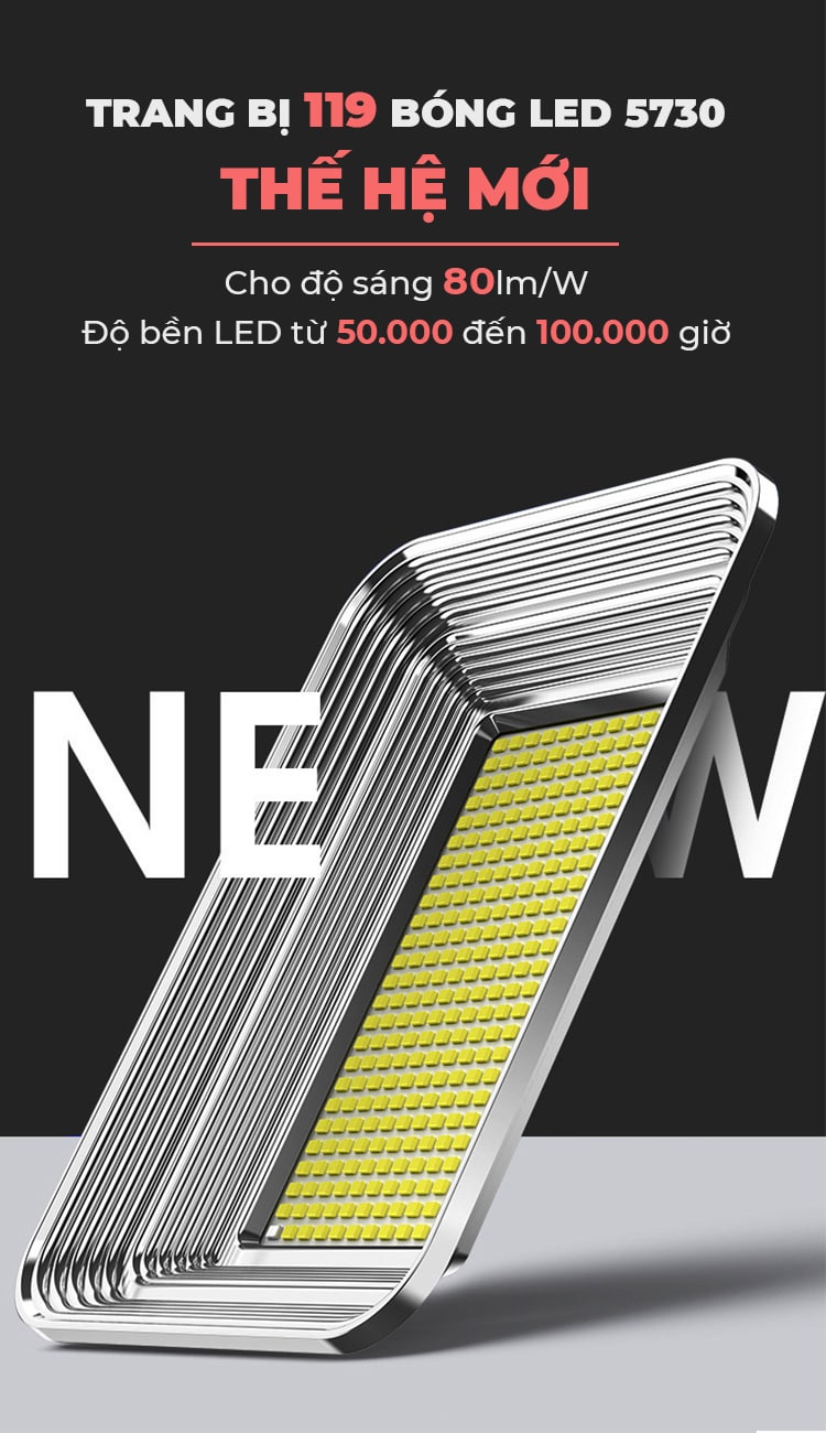 Đèn Pha Năng Lượng Mặt Trời 60W Kitawa DP160 - chip led