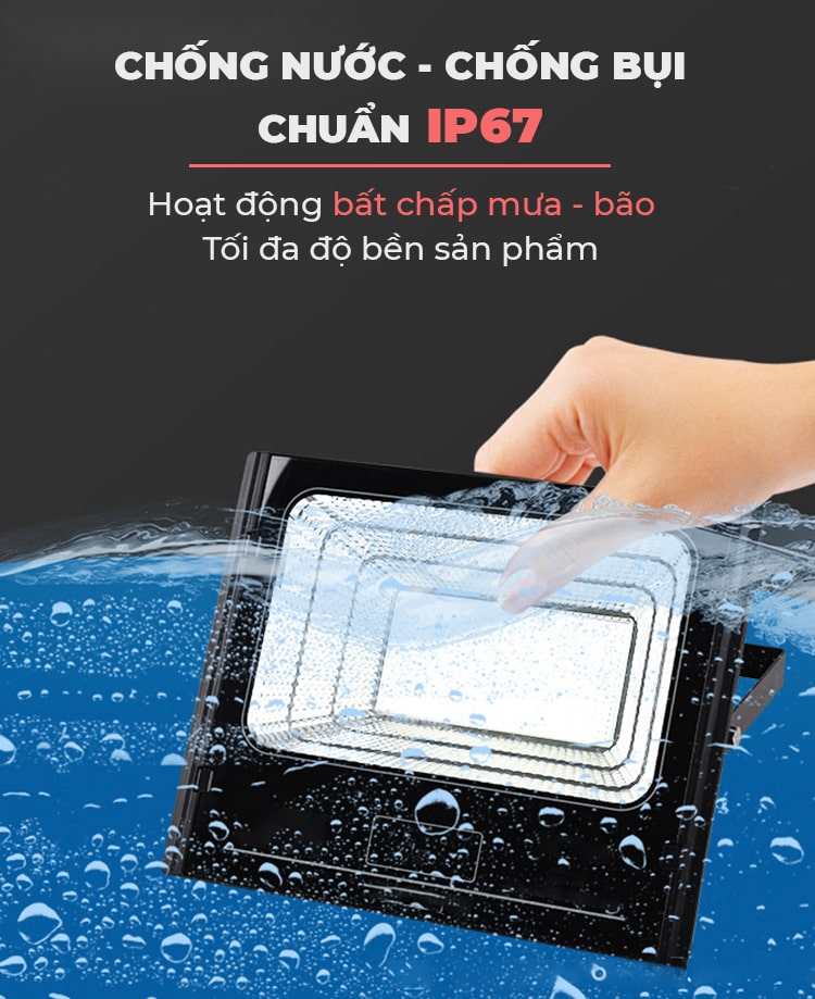 Đèn Pha Năng Lượng Mặt Trời 300W Kitawa DP13000 chống nước