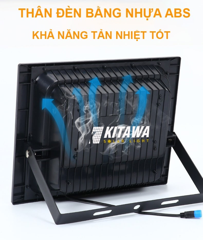 Đèn Pha Năng Lượng Mặt Trời 25W Kitawa DP125 - chất liệu nhựa ABS