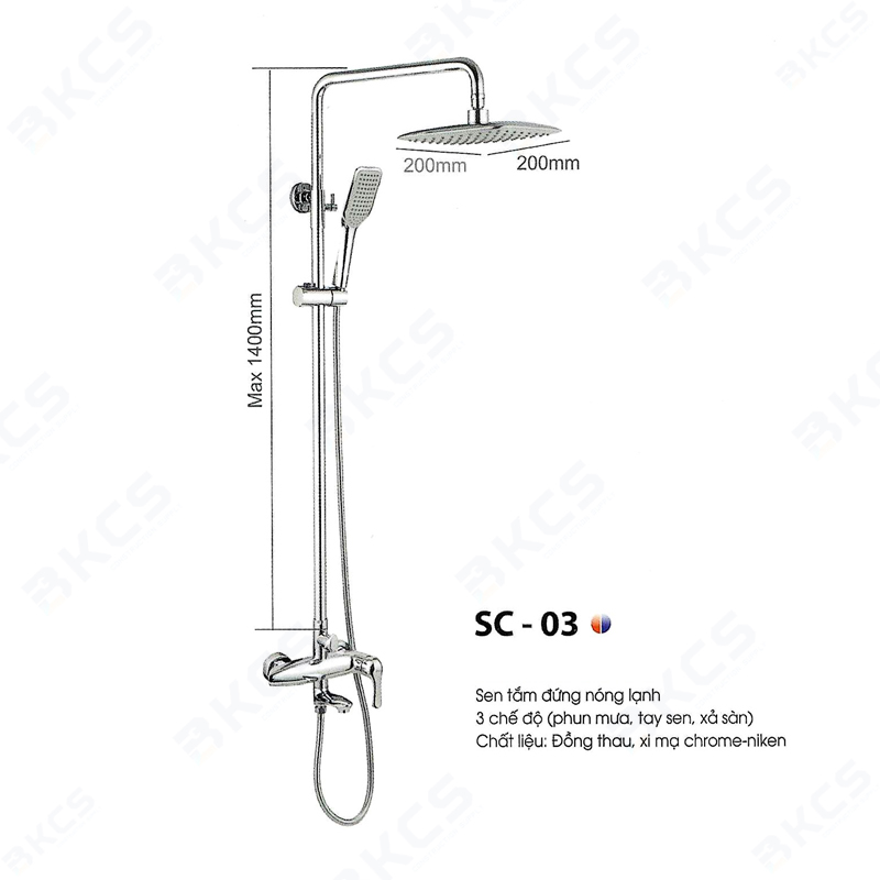 Sen tắm đứng nóng lạnh Sennam SC-03