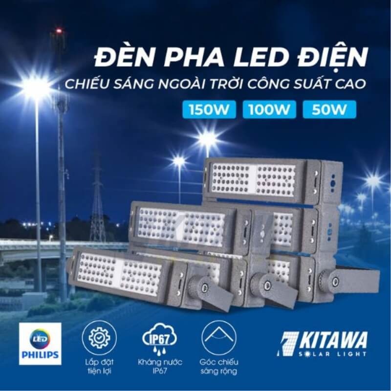 Đèn Pha Điện 50W Kitawa AC.DP07.50