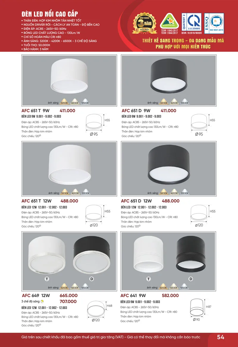 Đèn lon nổi, đèn ống bơ Anfaco Lighting