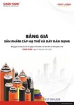 Bảng giá dây cáp điện CADISUN, Catalogue 2026 (Cáp hạ thế & Dân dụng)