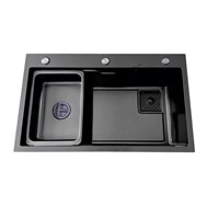 Chậu rửa chén bát 2 hộc Sennam 7546 (Nano đen)