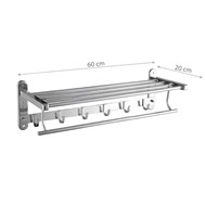 Giá treo khăn nhà tắm có móc iNox 304 Sennam GK-2