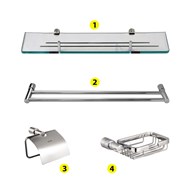 Bộ phụ kiện 4 món pát tròn INOX 304 Cao Cấp Sennam PK-04
