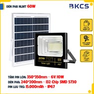 Đèn Pha Năng Lượng Mặt Trời 60W Kitawa DP160, IP67