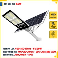 Đèn Đường Năng Lượng Mặt Trời 150W Bàn Chải Kitawa BC1150