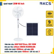 Quạt Năng Lượng Mặt Trời Kitawa 25W KQ625 (Sạc 220V, USB)
