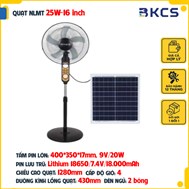 Quạt Năng Lượng Mặt Trời 25W Tuvaco F08 (Sạc, USB, Led Ngủ)