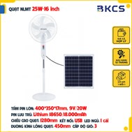 Quạt Năng Lượng Mặt Trời 25W Tuvaco F02 (Sạc, USB, Led Ngủ)