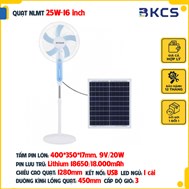 Quạt Năng Lượng Mặt Trời 25W Tuvaco F03 (Sạc, USB, Led Ngủ)