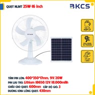 Quạt Năng Lượng Mặt Trời 25W Tuvaco F00 (Sạc 220V)