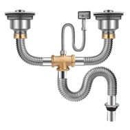 Bộ xả xi phông bồn rửa chén 2 hộc iNox 304 Sennam BXCI2