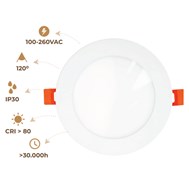 Đèn led downlight âm trần 9W V1PLEX-9/PLX-EW9 VinaLed (khoét lỗ Ø110mm)