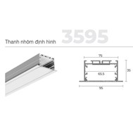 Thanh nhôm định hình 3595 PFVL-3595S Vinaled (bạc)