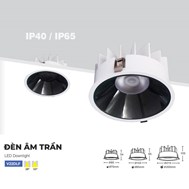 Đèn âm trần chống ẩm 40W V22DLF-40 VinaLed (khoét lỗ 200mm)