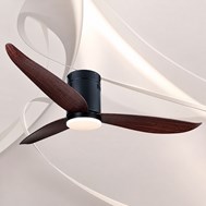Quạt sát trần QViFa-33/Coffee 42W 3 cánh (led 3 màu, thân đen, cánh màu coffee)