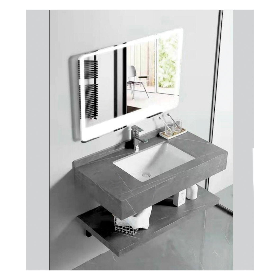 Chậu rửa mặt lavabo TOTO L1704#XW đặt bàn đá tròn 400mm - Tuấn Đức