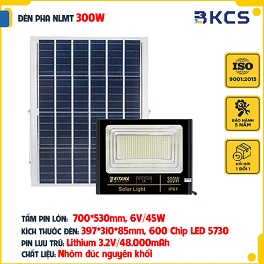 Đèn Pha Năng Lượng Mặt Trời 300W Kitawa DP1300, IP67