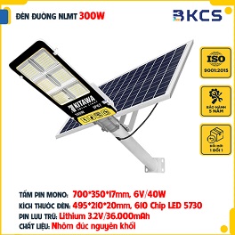 Đèn Đường Năng Lượng Mặt Trời 300W Bàn Chải Kitawa BC1300